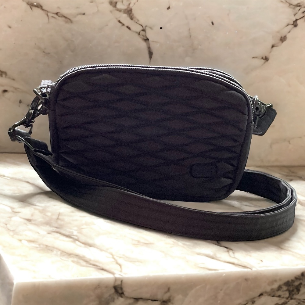 Lug Quilted Crossbody With Removable Strap In Gray Gem